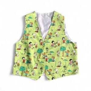 Peanuts Snoopy Charlie Brown Handmade Women's M Green Easter Egg Hunt Vest